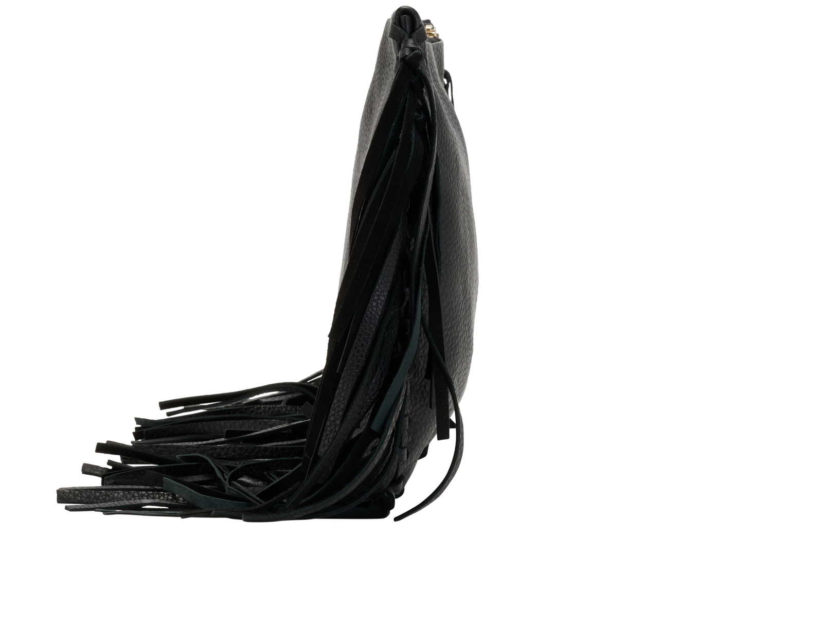 Oversized Tassel Zip Clutch, &pound;310, Handbags, Black, Leather, Bottom view